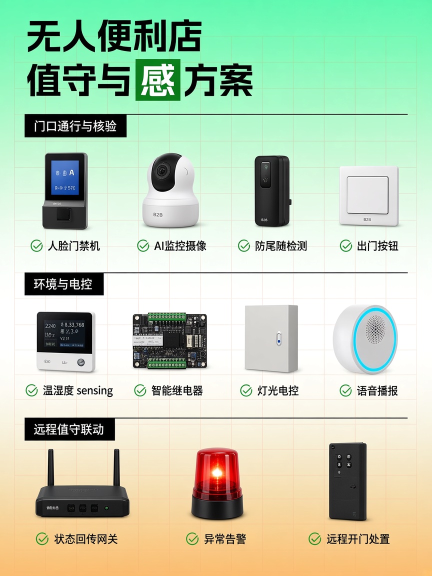 无人便利店值守与传感方案